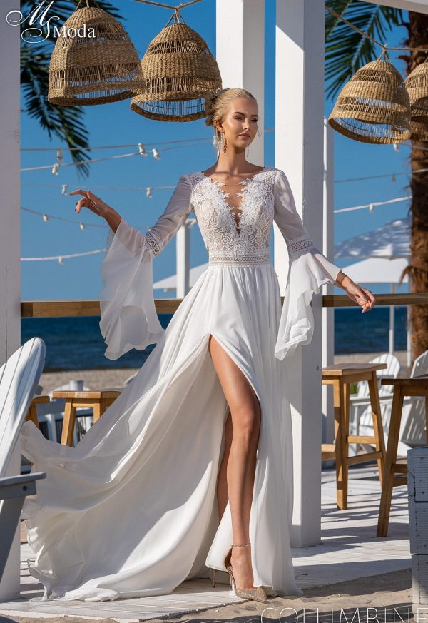 Brautkleid mit Ärmel von MS Moda