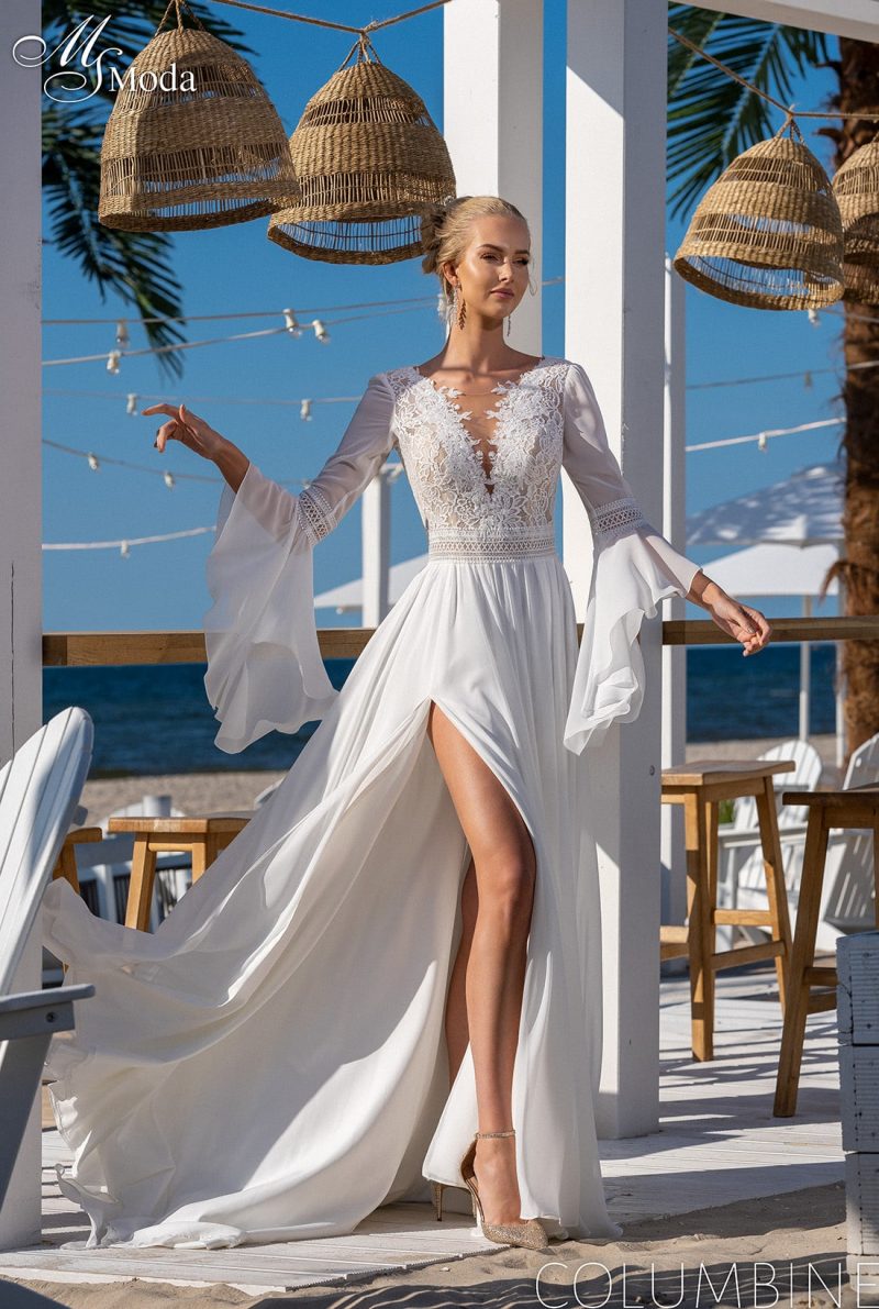 Brautkleid mit Ärmel von MS Moda